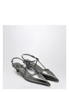 Prada Women's Anthracite Patent Leather Slingback Pumps