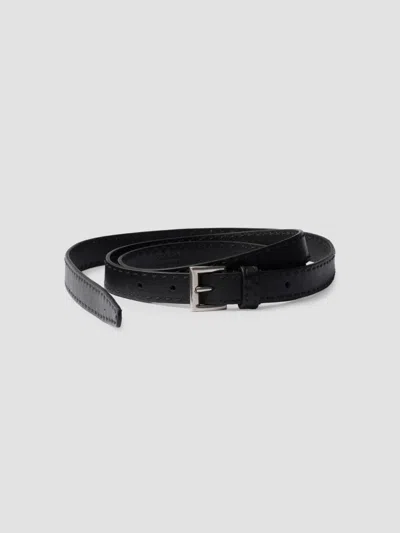 Prada Women's Antiqued Leather Belt In Black