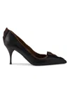 Prada Leather Bow Pumps In Black