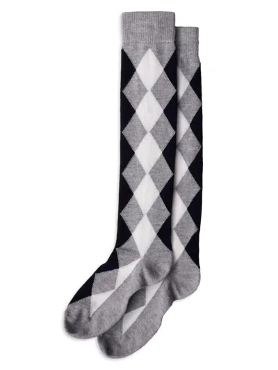 Prada Women's Argyle Wool Socks In Gray