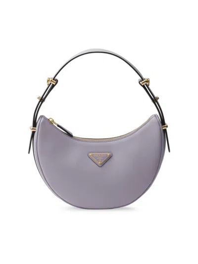 Prada Women's Arqué Leather Shoulder Bag In Purple
