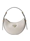 Prada Women's Arqué Mini Leather Shoulder Bag In White