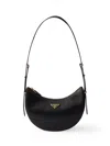 Prada Arque Small Leather Shoulder Bag In Black