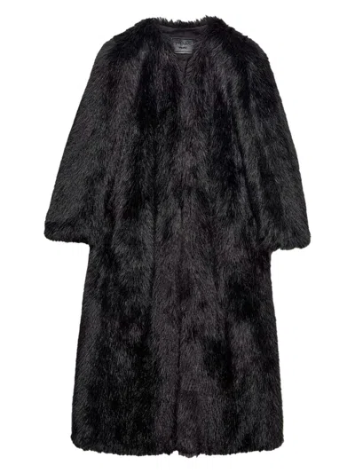 PRADA WOMEN'S ASPEN COAT BLACK | SIZE IT 38 | PZS026SOOO158OF0002