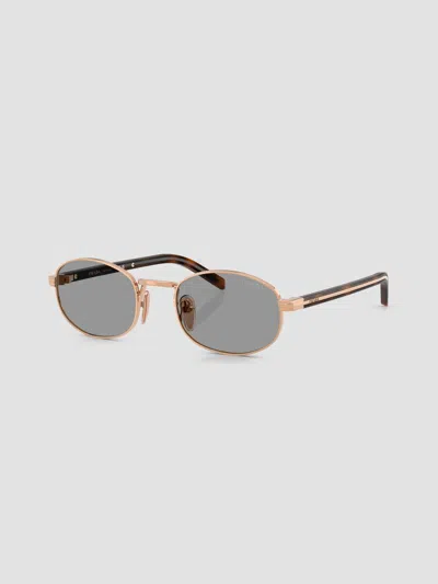 Prada Women's B53s Oval Sunglasses In Gold
