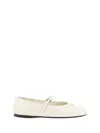 Prada Patent-leather Ballerina Flats In Cream