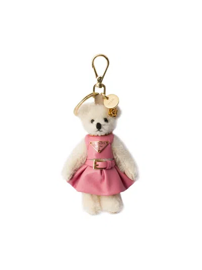 Prada Women's Bear Trick Keychain In White