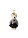 Prada Womens White Teddy Keychain Charm In White