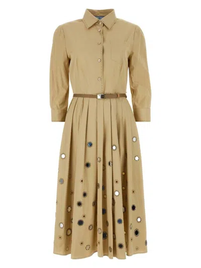PRADA WOMEN'S BEIGE COTON SHIRT DRESS