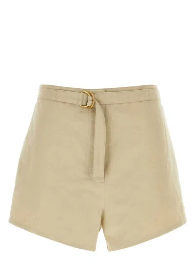 PRADA WOMEN'S BEIGE COTTON BLEND SHORTS