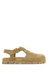 Prada Beige Suede Fussbett In Brown