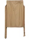 Prada Belted Cotton Pencil Skirt In Multicolor