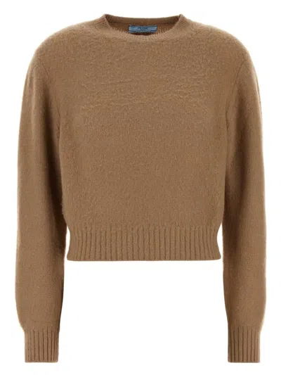 PRADA WOMEN'S BISCUIT CASHMERE SWEATER