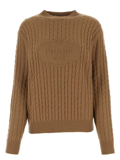PRADA WOMEN'S BISCUIT CASHMERE SWEATER