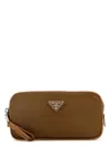 Prada Biscuit Re-nylon Belt Bag With Tassel Detail In Brown
