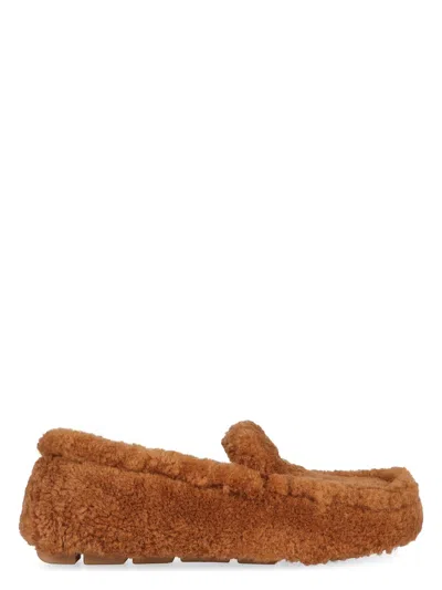 Prada Women's Biscuit Shearling Loafers