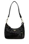 Prada Fabric Re-edition Shoulder Bag With Sequin Embellishment