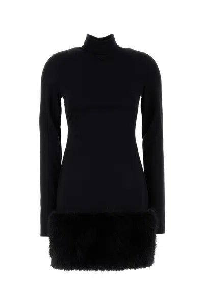 Prada Women Black Jersey Dress