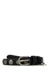 Prada 2 Cm Calf Leather Belt With Silver-tone Hardware In Black