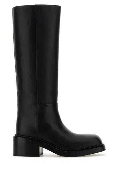 Prada Women Black Leather Boots