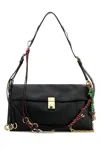 Prada Women Black Leather Large  Soft Sound Shoulder Bag