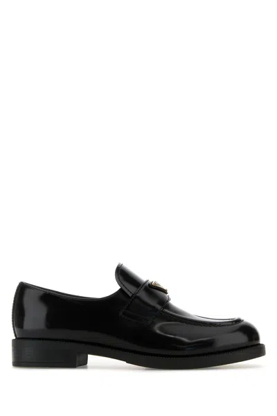 Prada Women Black Leather Loafers