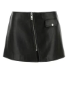 Prada Black Leather Mini Skirt In Black