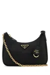 Prada Borsa A Spalla Re-edition 2005 In Pelle Nera Donna