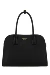 Prada Large Leather Tote Bag In Black