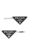 Prada Set Of Metal Hair Clips In Triangle Shape