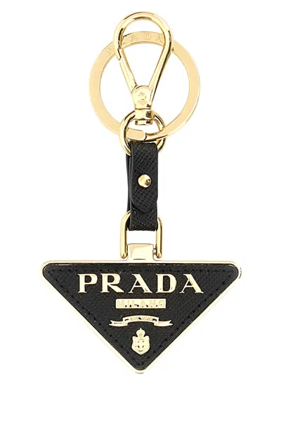 Prada Women Black Metal Key Ring