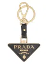 Prada Saffiano Leather And Metal Keychain