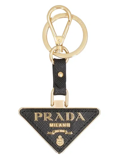 PRADA WOMEN'S BLACK METAL KEY RING | 1PP128053 COLOR F0002
