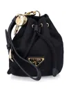 Prada Black Mini Pouch Key Ring In Black