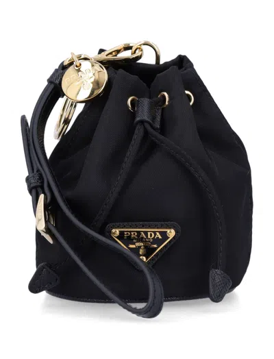 Prada Black Mini Pouch Key Ring