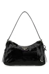 Prada Women Black Naplak Medium Aimee Shoulder Bag