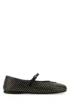 Prada Triangle-logo Stud-embellished Ballerina Shoes