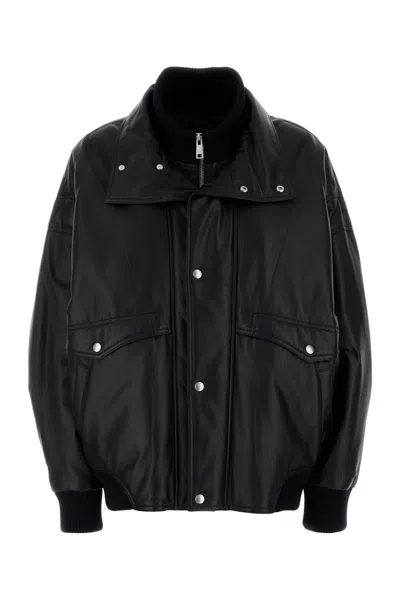 Prada Women Black Nappa Leather Bomber Jacket