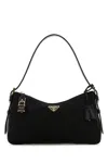 Prada Women Black Nylon Large Aimee Shoulder Bag
