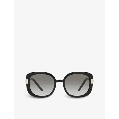 Prada Women's Black Pr 04ws 53 Rectangular-frame Acetate Sunglasses