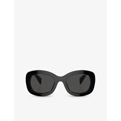 PRADA WOMENS BLACK PR A13S BUTTERFLY-FRAME ACETATE SUNGLASSES