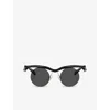 Prada Womens Black Pr A24s Round-frame Injected Sunglasses In Black