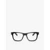 Prada Womens Black Pra13v Square-frame Acetate Optical Glasses In Black