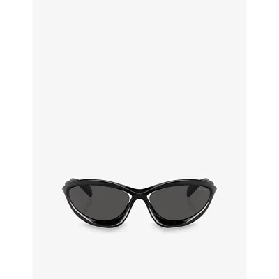 Prada Womens Black Pra23s Cat-eye Frame Nylon Sunglasses