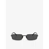 Prada Tinted Rectangle-frame Sunglasses In Black