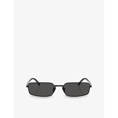 PRADA WOMENS BLACK PRA60S RECTANGLE-FRAME METAL SUNGLASSES