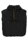Prada Re-nylon Puffer Vest In Black