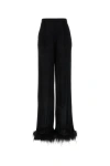 Prada Women Black Satin Wide-leg Pant In Black