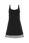 Prada Women Black Wool Mini Dress