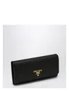 Prada Womens Black Brand-plaque Large Saffiano Leather Wallet In Black